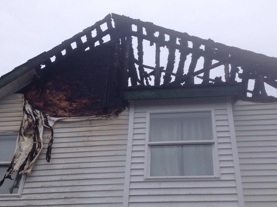 Roof fire causes extensive damage to home