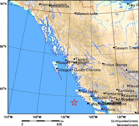 Small quake hits southwest of Port Alice