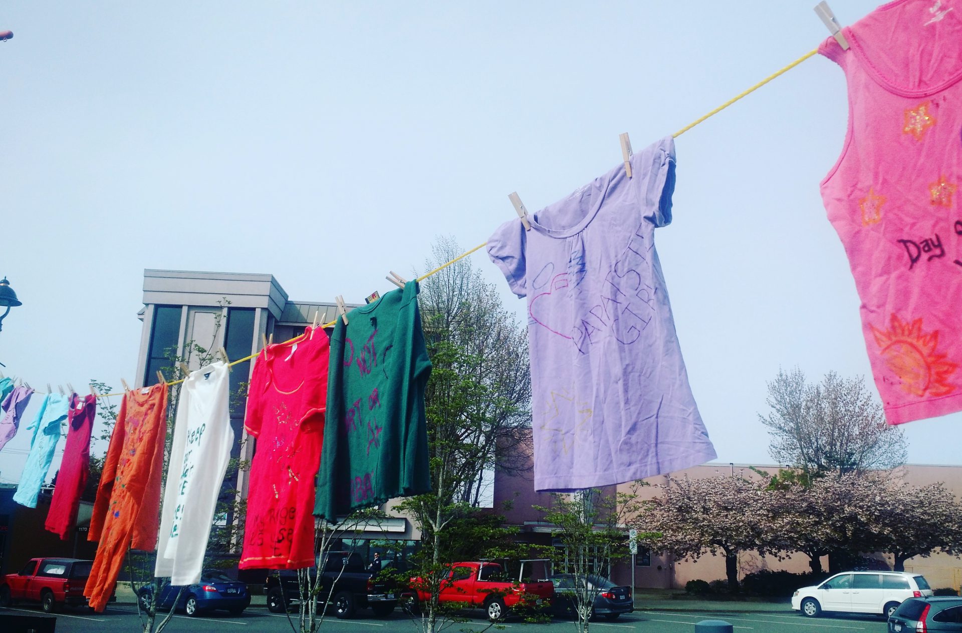 Powerful display of t-shirts in Spirit Square