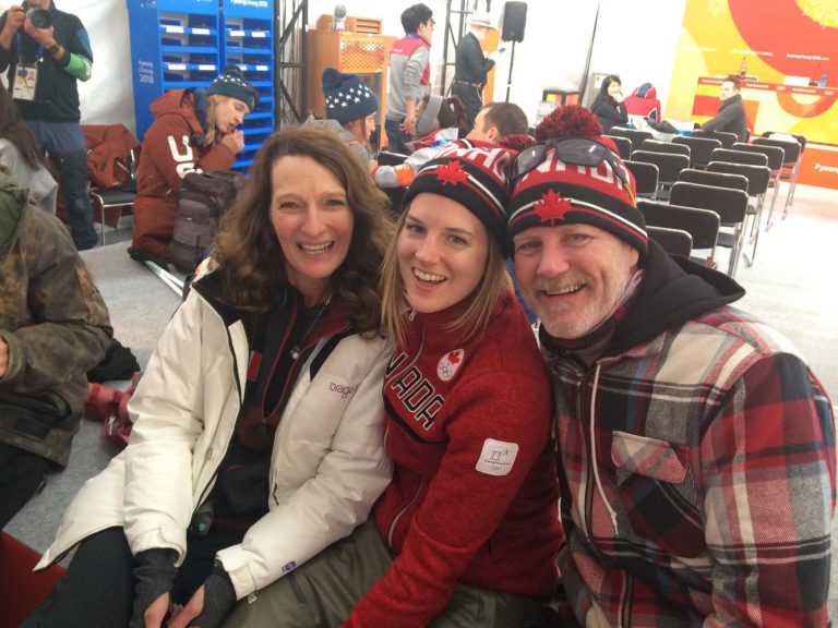 Sharpe family celebrating gold medal win