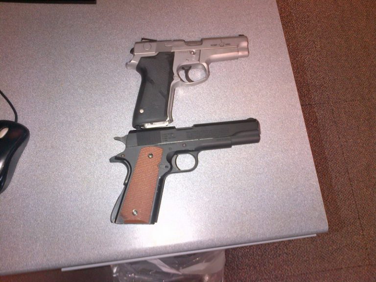 Two arrested after gun incident