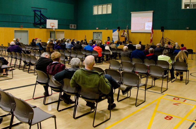 Anti-SOGI rally draws small crowd at local community centre