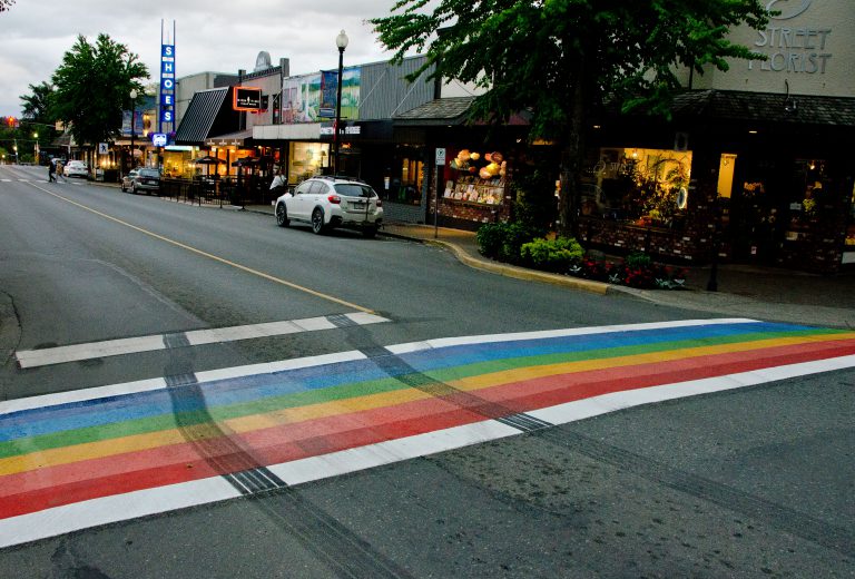 Courtenay’s new rainbow crosswalk vandalized