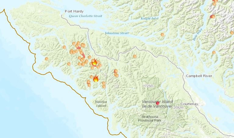 Rain helping crews get handle on northern Vancouver Island wildfires