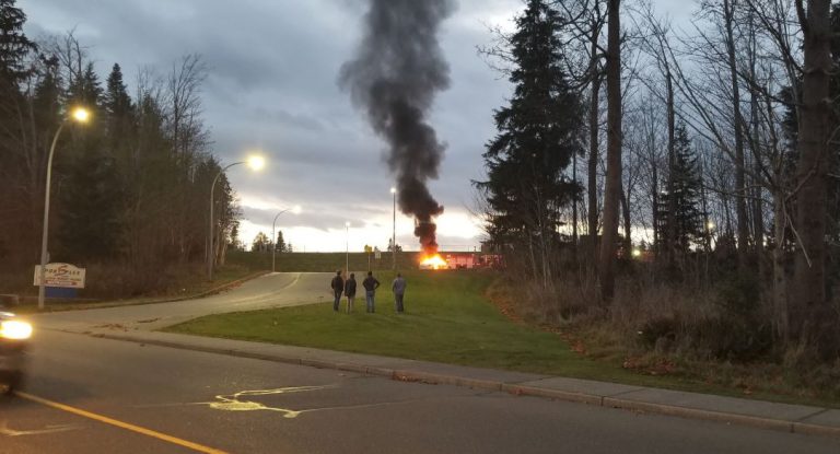 Car consumed by flames in Campbell River Sportsplex parking lot