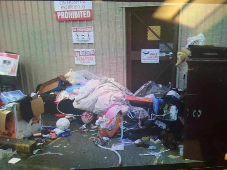 Dumping leaves big mess at hospital auxiliary thrift shop