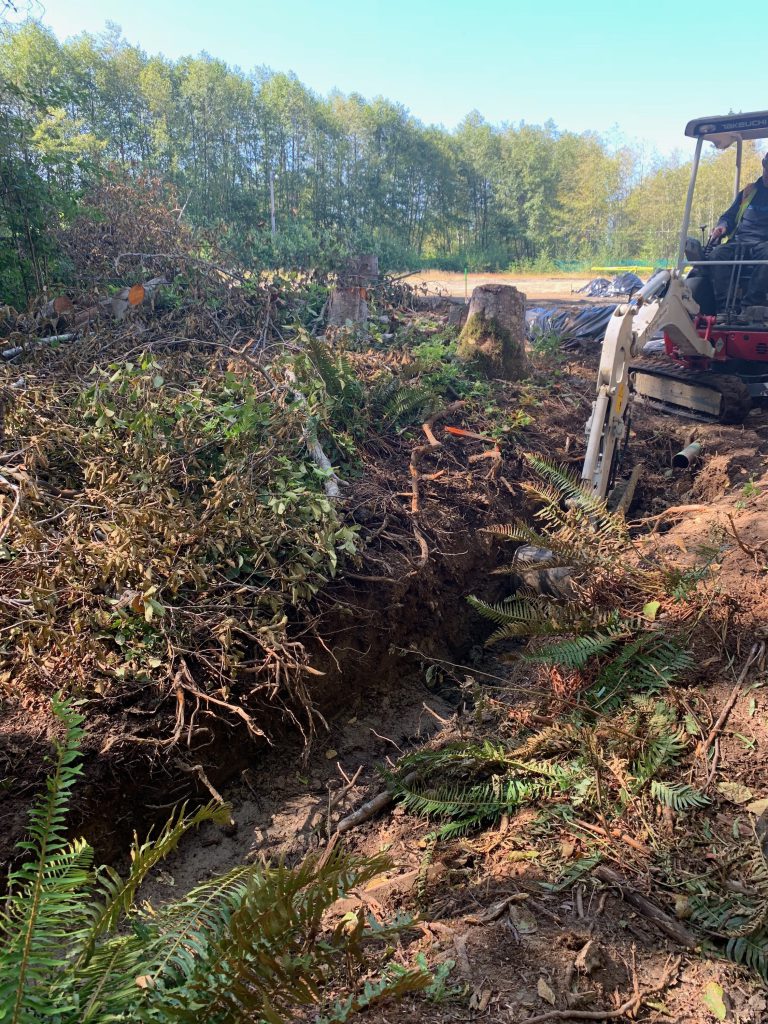 Hydro cleaning contaminants of former office site