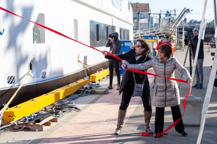 BC Ferries names and christens new hybrid electric vessels 