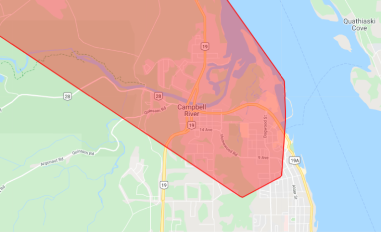 UPDATE: Thousands without power in Campbell River