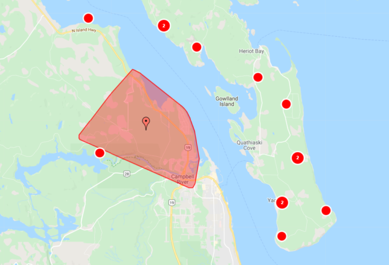 More power outages hit Campbell River, Sayward, Quadra