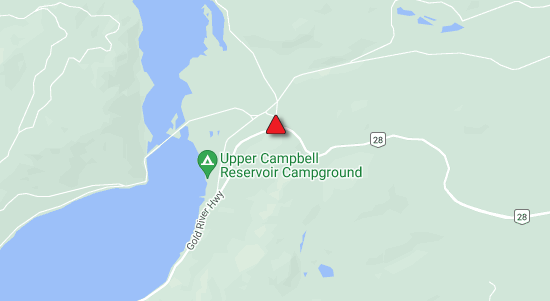 Car crash slows traffic near Upper Campbell Reservoir campground