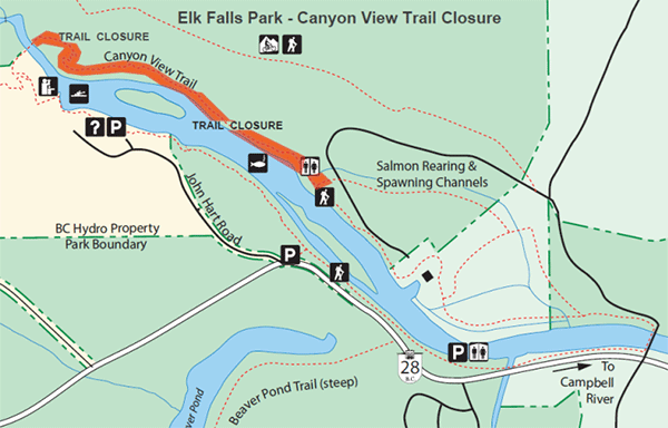 Canyon View Trail closed north of river until end of month