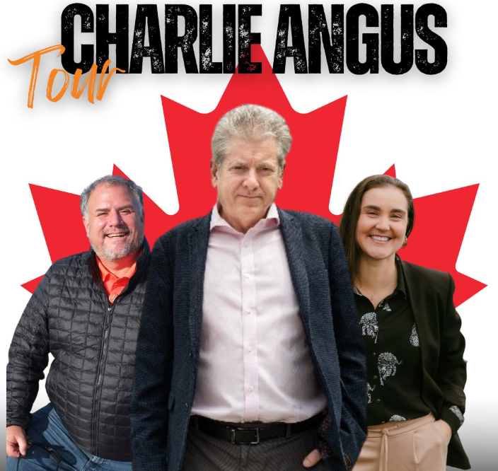 Federal NDP star Charlie Angus in Cumberland to support candidates